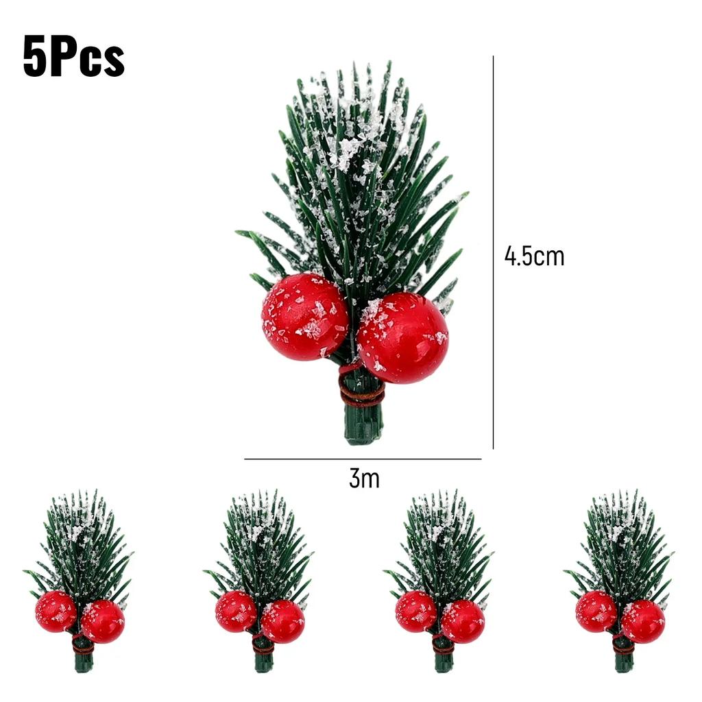 Artificial Pinecone Berry Pine Needle Branch Christmas Simulation Plant DIY Garland Gift Decoration Christmas Party Decoration