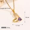 Heart-Shaped Full Diamond 3D Peach Pendant Necklace for Women - Fashionable Copper Micro-Set Enamel Choker