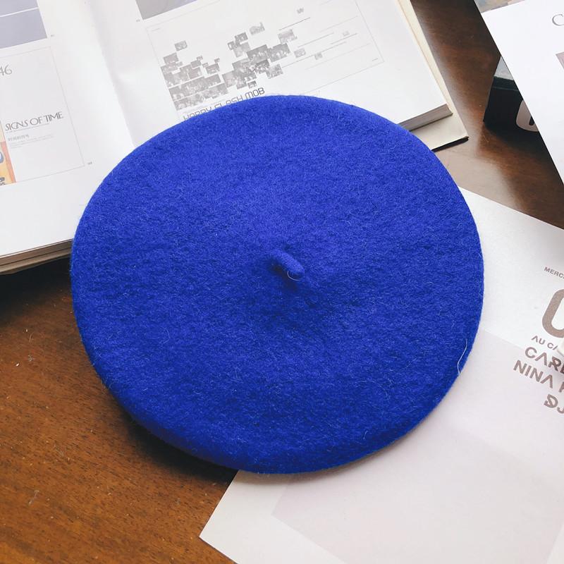 Hat Female Autumn and Winter Beret Woolen British Retro Literary and Simple Painter Hat Sweet Versatile Trendy Hat