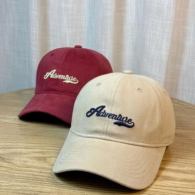 Autumn and Winter Brushed Large Head Circumference Showing Face Small Baseball Cap Casual Letter Embroidered Duck Cap for Men with Wide Brim