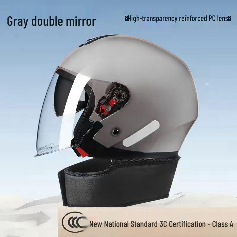 Casco Certificado para Vehículos Eléctricos con Doble Visera para Todas las Estaciones, Calidez Invernal, Adecuado para Hombres y Mujeres