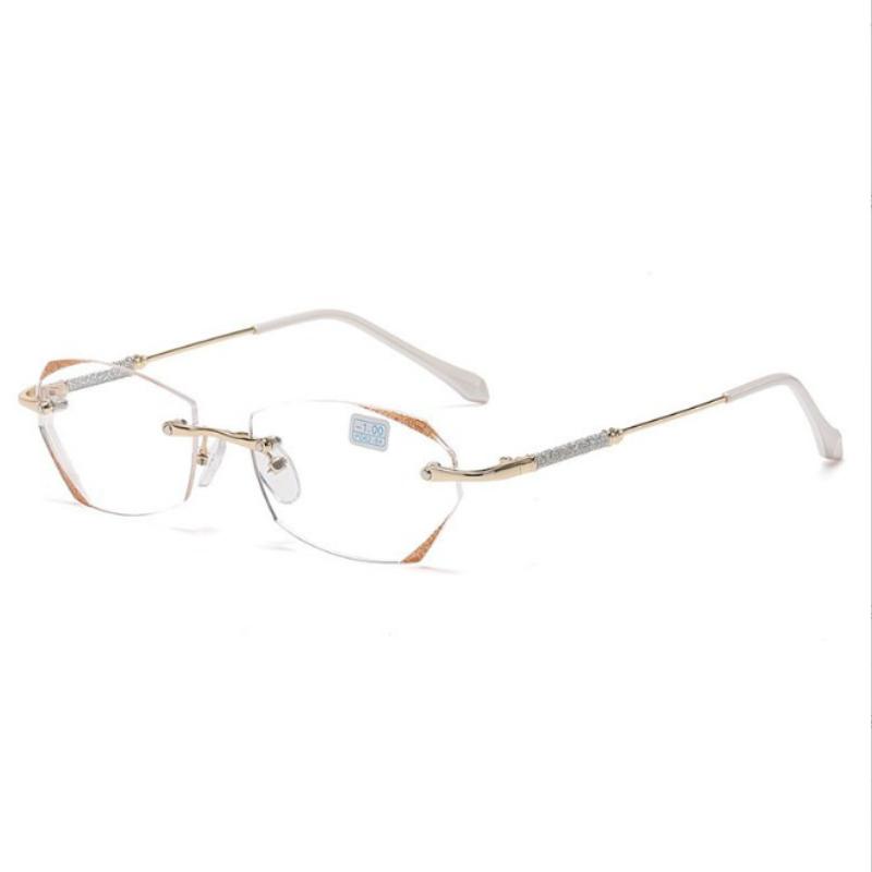Lady Ultra Light Metal Reading Eyewear Women's Fashion Presbyopic Eyeglasses Diamond Cut Edge Blue Light Reading Glasses Gafas