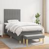 VidaXL Divan Bed with Mattress Dark Grey 100x200cm Fabric - Model 3137294