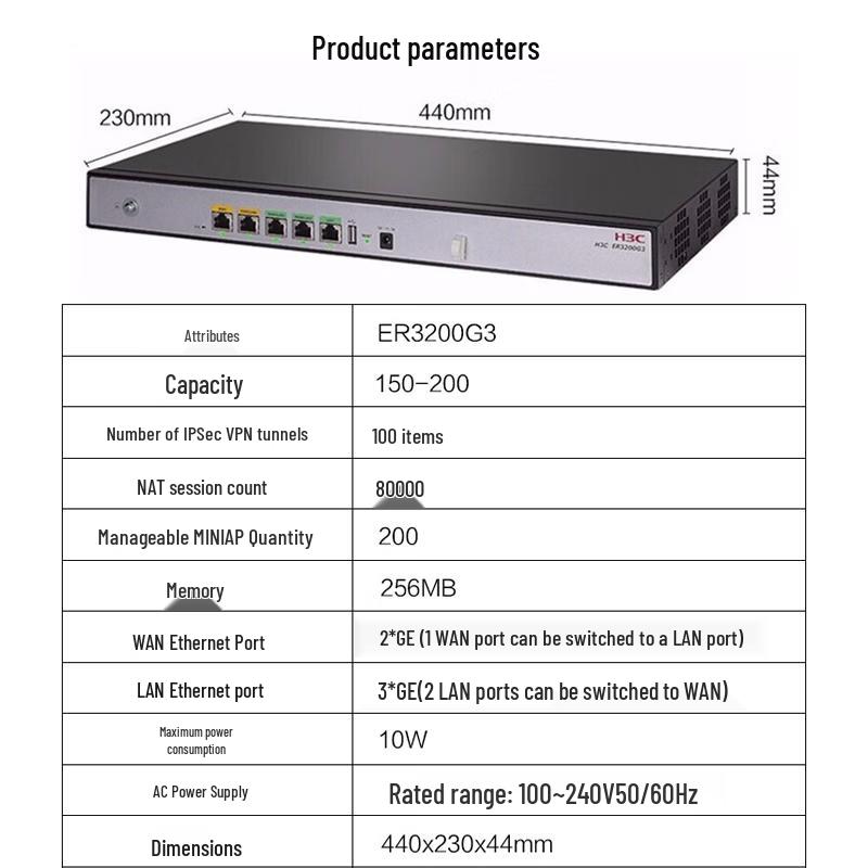 H3C ER3200G3 Enterprise Multi-WAN Gigabit Router (CN Version)