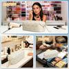 Portable Travel Bag for Hair Tools Large Capacity Styling Tool Organizer Compatible with Dyson Airwrap Beige Bow Hair Dryer Case for Daily Use