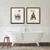 Lustige Badezimmer Toilette Dekoration Leinwand Malerei Tier Badewanne Poster Bär Krake Pinguin Schimpanse Retro Wand Bild Kunst