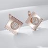 Unusual  Rose Gold Color Dangle Earrings For Women Shiny Natural Zircon Accessories High Quality Daily Fine Jewelry