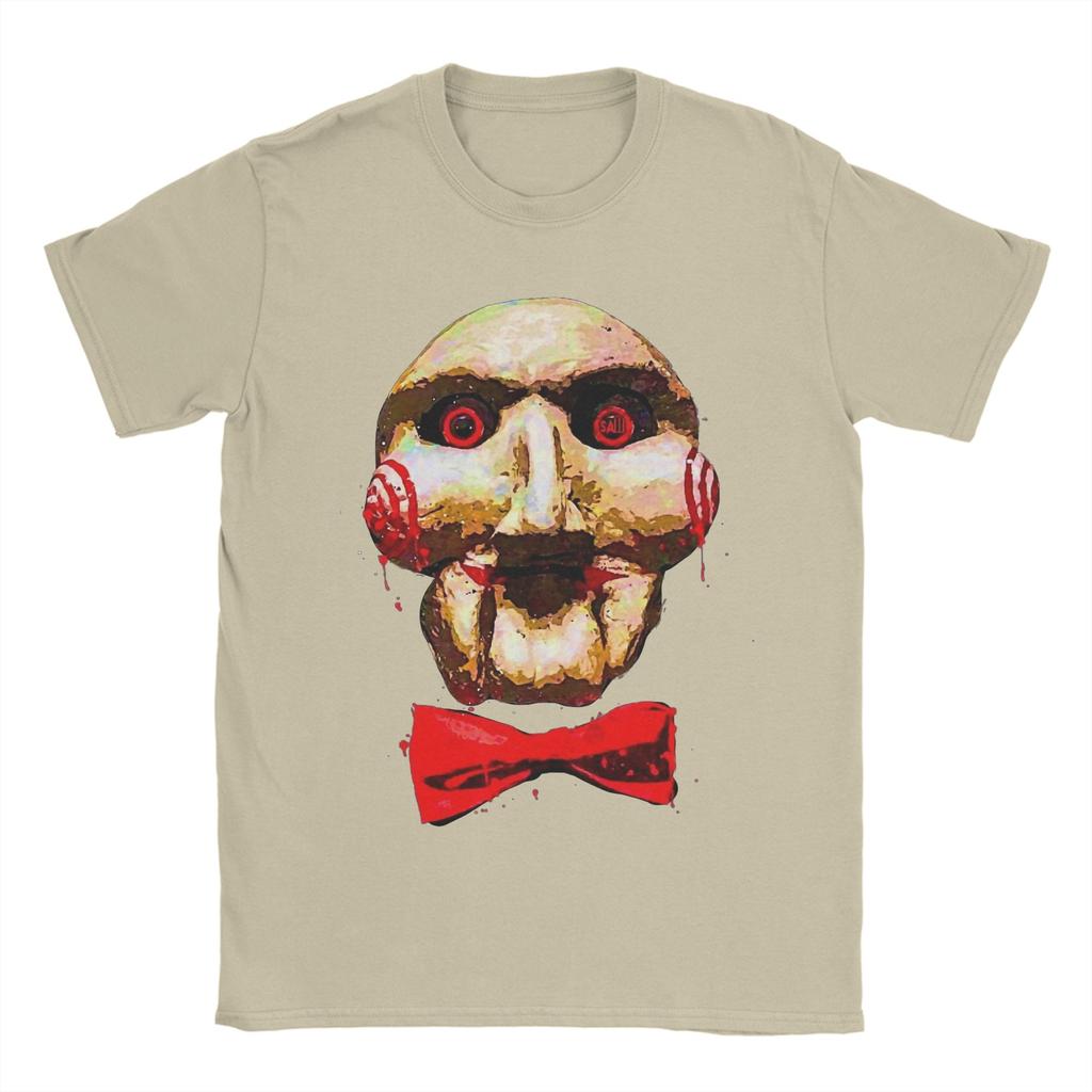 Maglietta Kawaii Film Saw da Uomo Girocollo Manica Corta Top Horror Cotone Abbigliamento Estivo