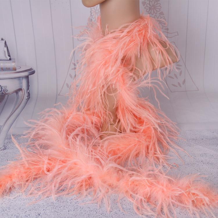 5 Layers Ostrich Top Encryption Thickened Feather Fleece Strip Catwalk Show Costume Decorative Ostrich Feather Strip