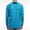 FootJoy Men's Fjord Blue Long Sleeve Mock Neck Shirt with Footwear Motif Print, Size Small (FJ-F24-S03, 32178-S)