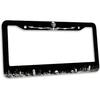 Halloween Skull License Plate Frame Black White Cemetery Gothic Skeleton Car Front License Plate Personalise Auto Parts Funny License Plate Frames