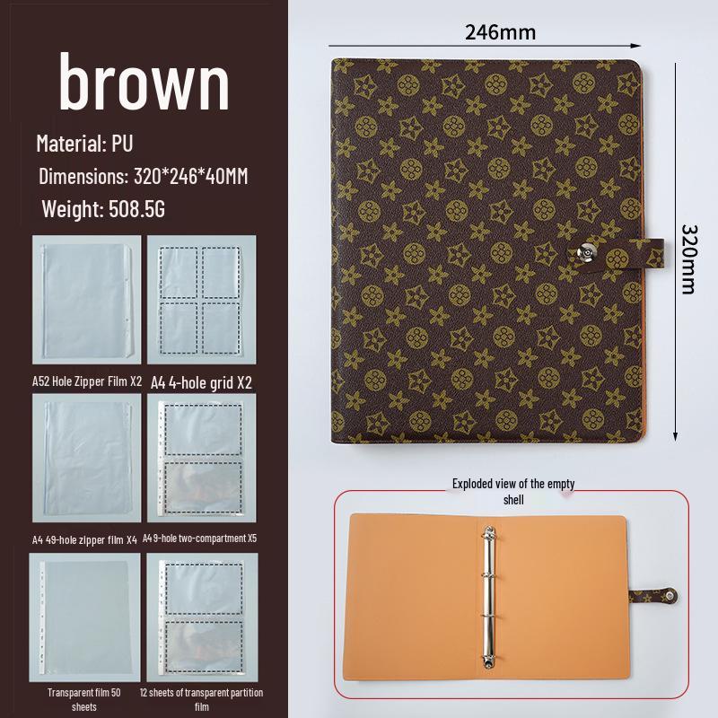 A4 Leather Family Document Organizer: Large Capacity for Birth Certificates, Tickets, Passports, and more.