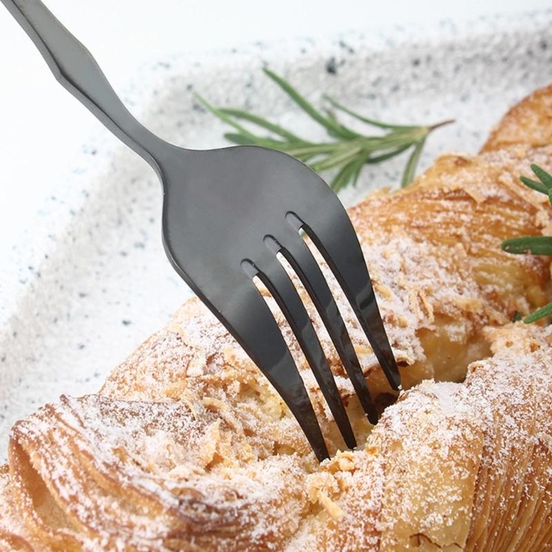 Stainless Steel Coffee Spoon Long-handled Ice-Tea Spoon Long Handle Fruit Fork Tableware Eating Utensils Dishwasher Safe