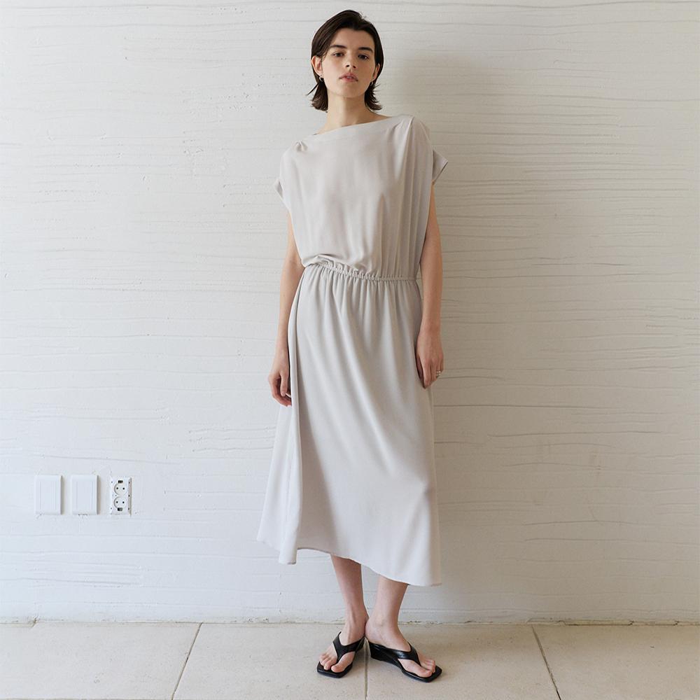 Nowood Gathered Waist Dress (Light Gray)