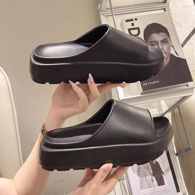 Chinelos femininos abertos com plataforma de aumento de altura EVA, sandálias casuais planas para mulheres, sapatos femininos ao ar livre