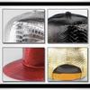 WHITE FANG Leather Hat Snake Pattern Flat Brim Cap Black Red Leather Stylish Cool CA153 Men's (04 Silver)