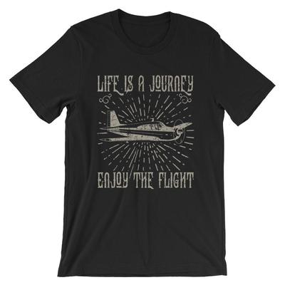 Das Leben ist eine Reise Genieße den Flug T-Shirt. Flugzeug 100% Baumwolle Premium T-Shirt NEU
