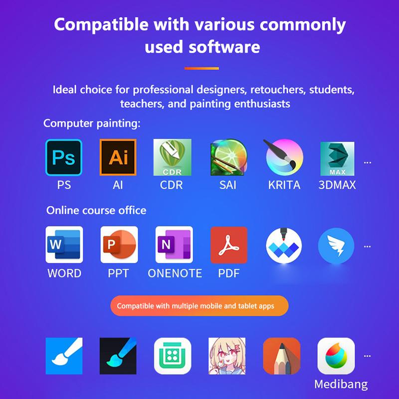 Grafik-Zeichentablett, digitales Stiftpad, Schreib- und Zeichenbrett für Android-Telefon, Windows, Mac-Laptop zum Malen und Entwerfen von Kursen