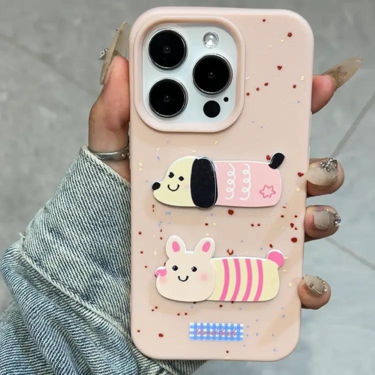 Three-dimensional Cartoon Animal Stickers for Apple 16 Promax Mobile Phone Case New Model for IPhone 13 Anti-fall 12/11/15