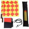 Soccer Referee Flags Kit Accessories Set Whistle Sponge Handle Notebook
