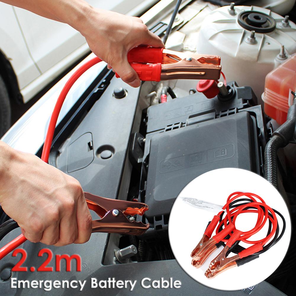 2.2m Car Emergency Battery Cable Heavy Duty Auto Battery Jumper Cables 500A Booster Cable Double-ended with Clamp for SUV Trucks
