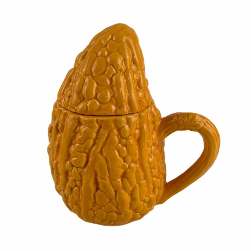 Cartoon Water Cup, Ceramic Vegetable Cup, Personalized Fruit-shaped Coffee Cup, Couple Mug, Office Bitter Melon Cup