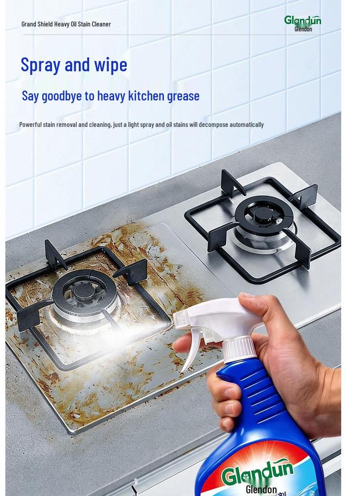 Grand Shield Heavy-Duty Kitchen Oil Stain Remover & Degreaser for Range Hoods