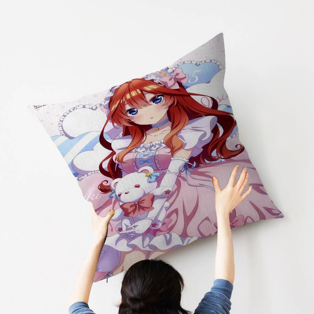 Funda de Cojín Anime Quintessential Quintuplets Almohada Decorativa Sofá Decoración del Hogar funda fundas de almohada
