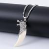 Inner Mongolia Wolf Tooth Resin Pendant Necklace – Trendy Unisex Tibetan Mastiff Design
