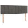Box Spring Bed with Mattress Dark Gray 140 x 190 cm Velvet
