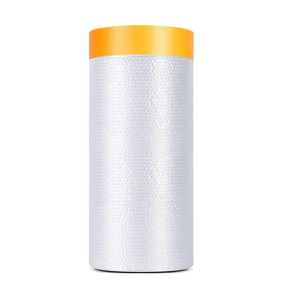

Tape and Drape, Pre-Taped Masking Film, Paint Adhesive Protective Film Roll for Covering Skirting, Frames, Cars and Auto Body 55cm&20M оранжевый