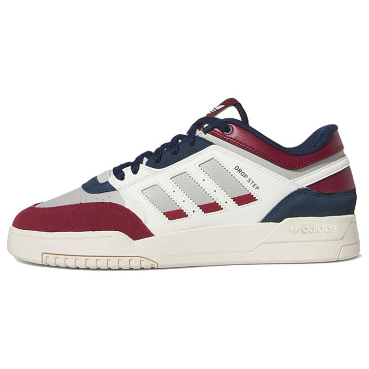 Adidas Originals Drop Step Low Casual Slip Resistant Durable Low Top Skate Shoes Unisex Sneakers White Red HQ7118