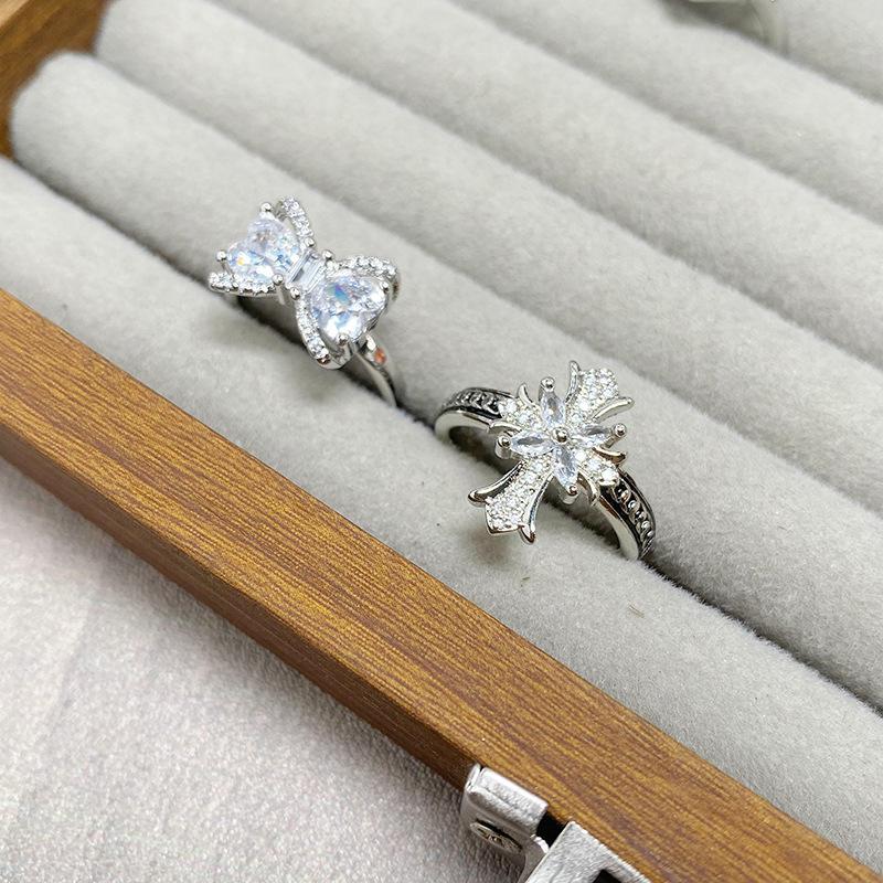 [Crystal Color Diamond] Color Treasure Full Diamond Super Immortal Zir*****Pening Ring French Niche Light Luxury High Sense Ring Female