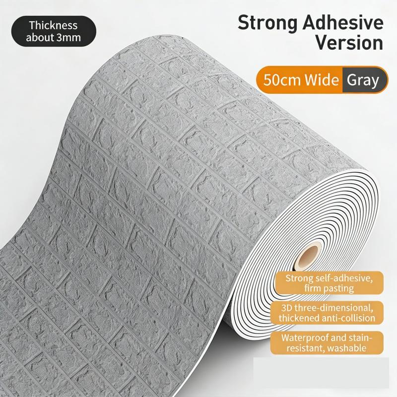 3D Self Adhesive Cartoon Foam Wall Panels Wallpaper for Kids Room Soft DIY Brick Wall Sticker Waterproof & Moisture Proof Home Decor