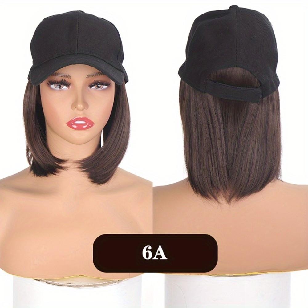 Cappellino Parasole Cappellino da Baseball con Estensione Capelli Parrucca Regolabile Nera Marrone per Donne
