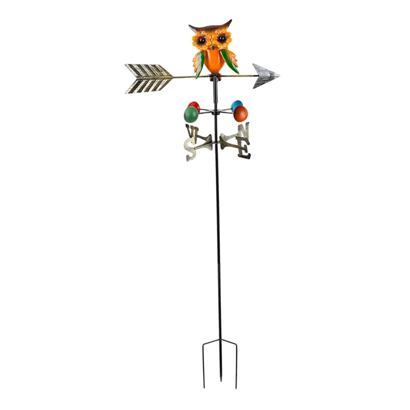 Owl Weathervane Creative Iron Wind Direction Indicator For Outdoor Farm Yard Wind Direction Indicator Craft Courtyard Garden Dec