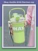 316 Stainless Steel Sports Thermos with Strap & Double Straw for Girls