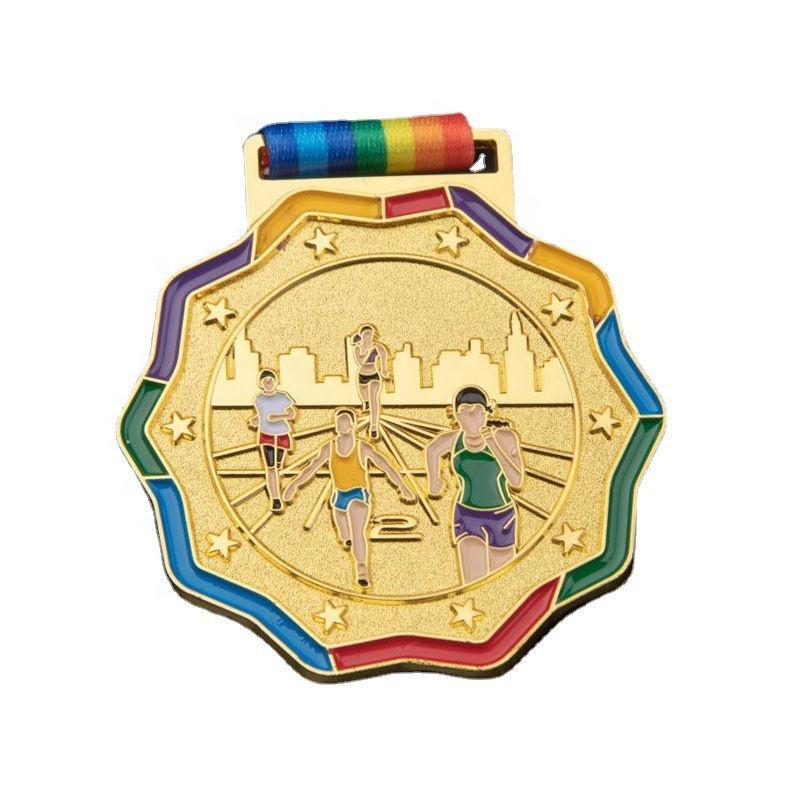 metal outdoor marathon medals sports running metal medals fun race medals 65mm коричневый