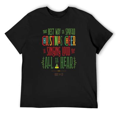 Buddy the Elf - Christmas Cheer T-Shirt Short Sleeve Tee Aesthetic Clothes Blue Archive Baggy Shirts Designer T Shirt Men