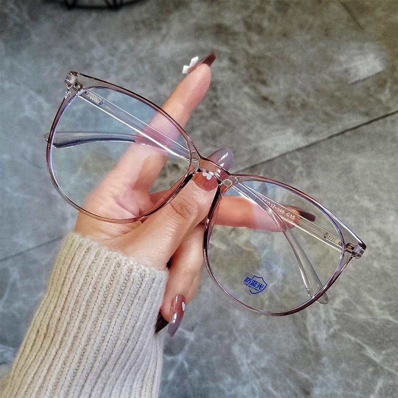 Round Frame Eyewear Anti-Blue Lamp Transparent Computer Glasses Retro Short-Sighted Myopia Glasses Men Women Optical Eyeglass