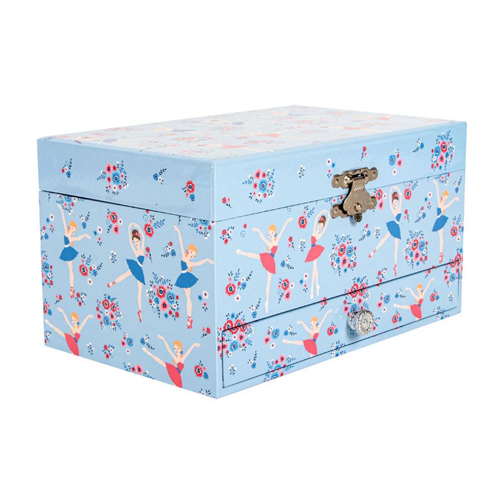 

Musical Jewelry Storage Box with Drawer Decorative Jewelry Organizer Box Children Bracelet Rings Holder Case Toys Girls Gifts синій