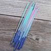Gradient Glitter Powder Slender Pencil Birthday Candle Creative Fantasy Powder Blue Party Decoration Baking Supplies