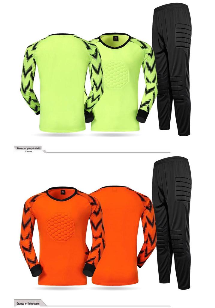Multi-Directional Sponge Pad Goalkeeper Training Kit - Adult & Children Long Sleeve Football Uniform