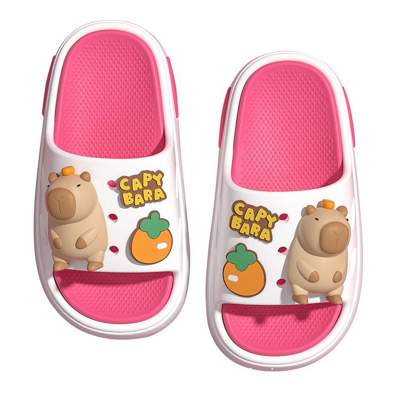 Children's summer cartoon cute sandals for boys and girls, suitable for indoor and outdoor wear, odor-resistant, non-slip, soft-soled baby slip-on