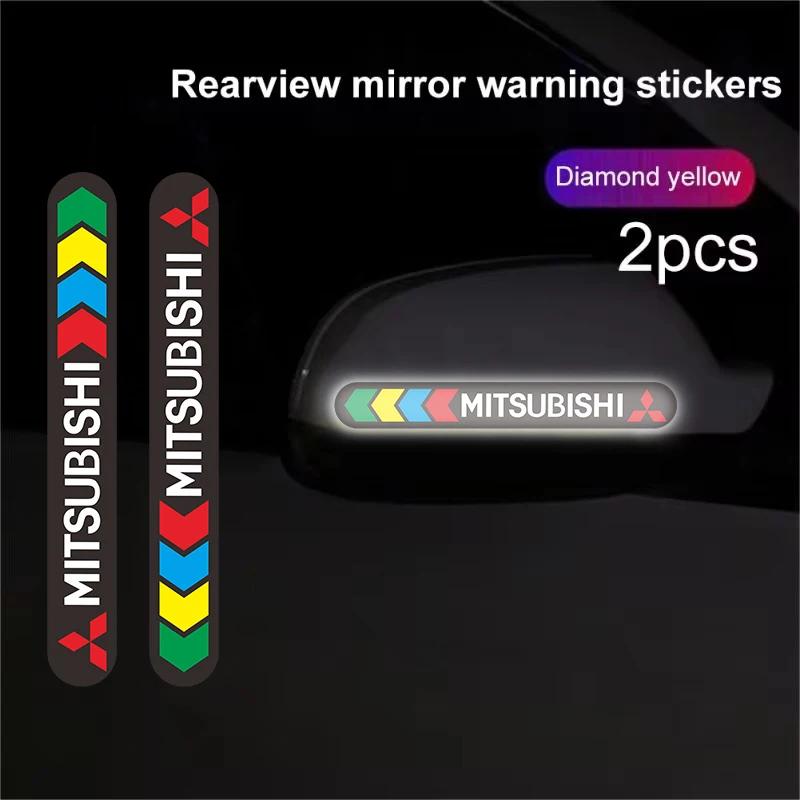 Automobile Rearview Mirror Personalized Reflective Sticker For Mitsubishi Pajero Outlander XL Montero Lancer Triton L200 Galant