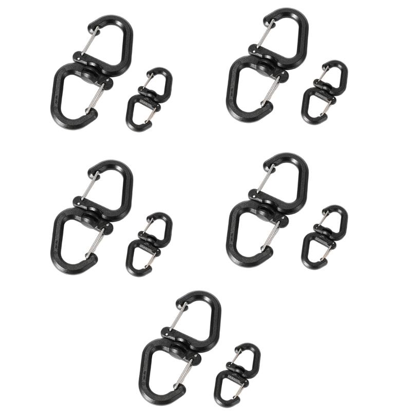 Outdoor 360 Rotating Hook Backpacks Carabiner Clip Portable S Chain Hooks Outdoor Swivels Clip Camping Double Hooks