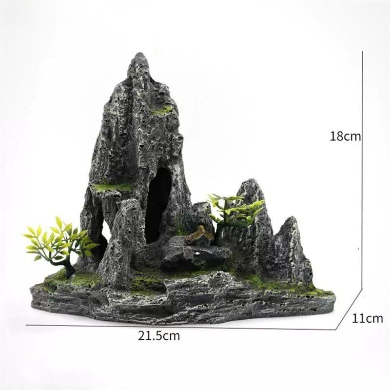 Aquarium Decorative Scenery Rocks Fish Tank Turtle Shrimp Hideout Artificial Mountain Pet Fish Tank Decoration Accessories