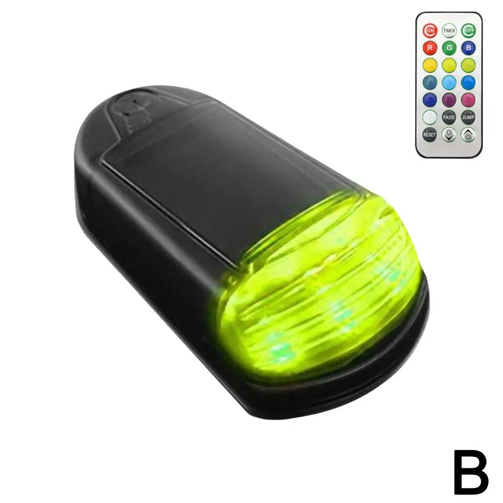 1pc Colorful Remote Control Car Motorcycle Decorative Solar Roof Lights 3led Auto Roof Lights Pickup Lights Warning Supplie E1i5