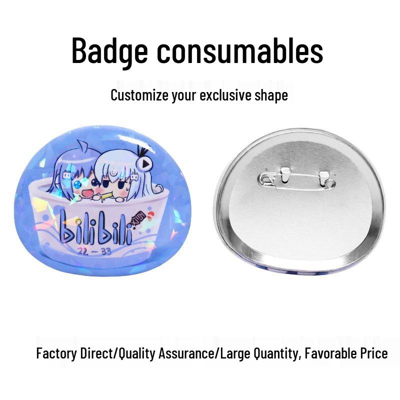 Egg-shaped Tinplate Badge DIY Kit - Apple Face Design Blank Materials Apple Face 64x55mm
