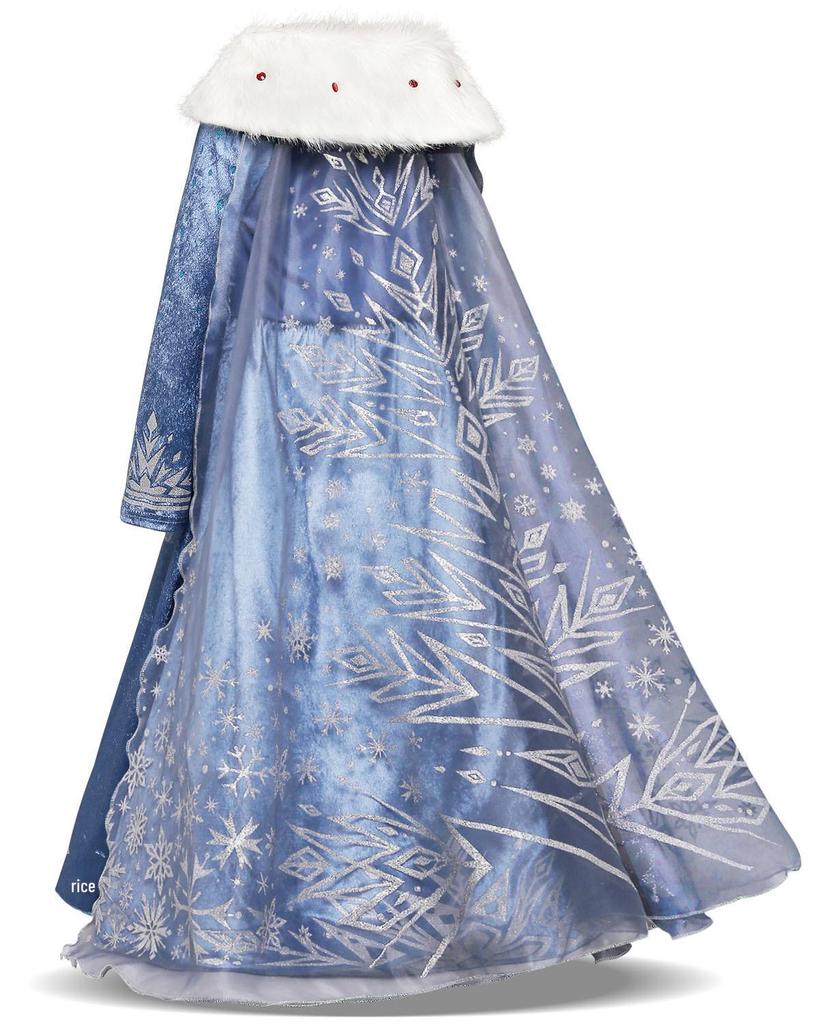 Velvet Elsa Princess Dress for Girls: Autumn/Winter Style with Puffy Skirt - Perfect for Performances and Christmas.